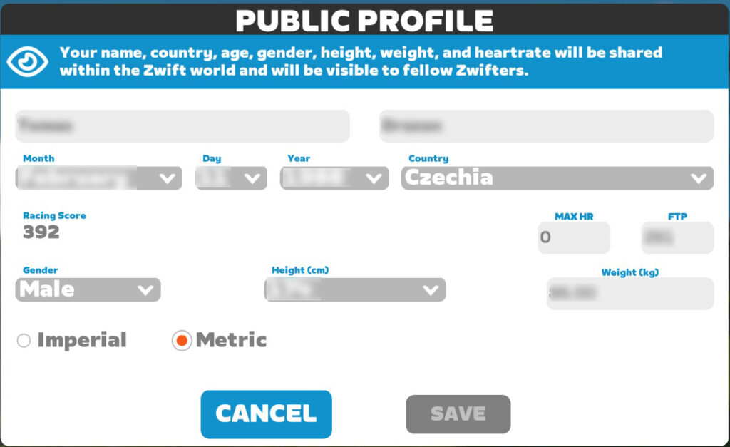 zwift profile